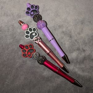 Set of Three Paw Print Pens